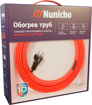 Греющий кабель в трубу 2 м. Nunicho 10Вт/м 