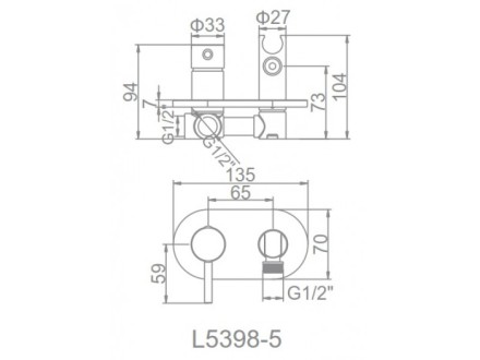 L5398-5 Гигиенический смеситель встраиваемый Ledeme
