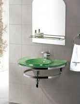 Стеклянная раковина для ванны Ledeme  L156-52 зеленая