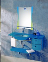 Стеклянная раковина для ванны Ledeme  L112-06 синяя