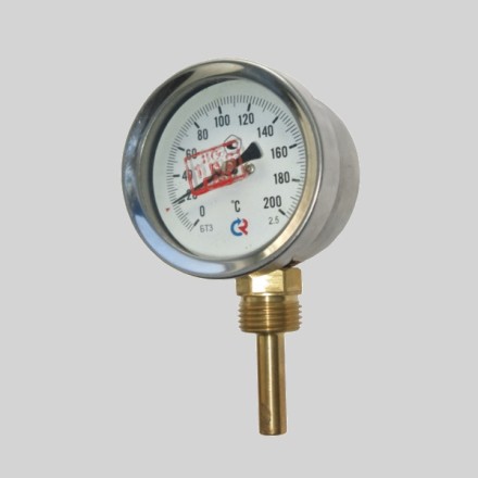 Термометр биметаллический 1/2&quot;х120С Ф80 вертик.Santehas 